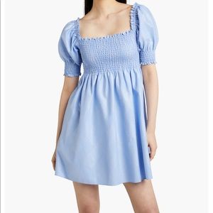 Hill house nap dress Light blue with plaid glitter pattern